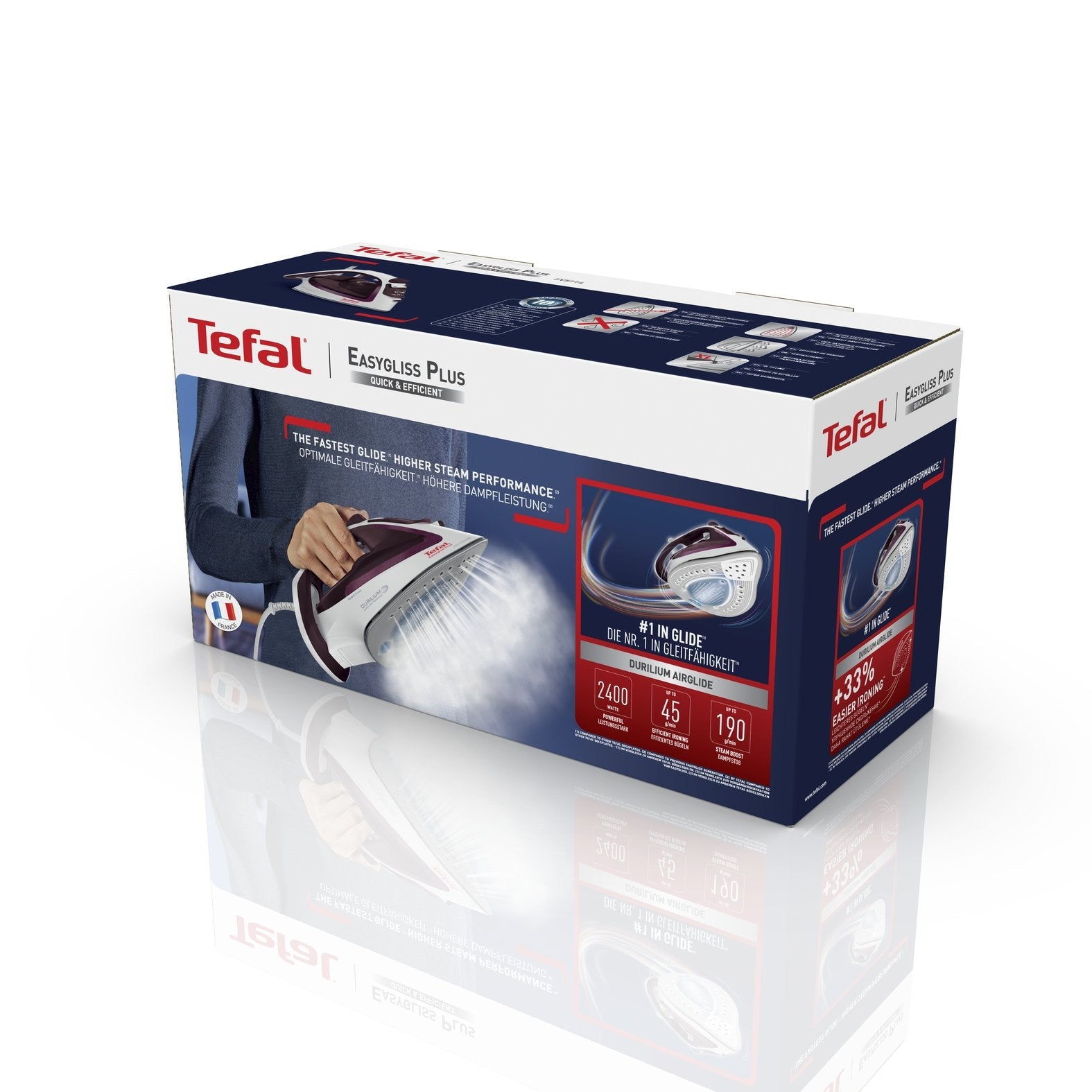 Plancha Tefal Easygliss Plus Fv 5714 De Vapor Blanco/Morado Fv 5714