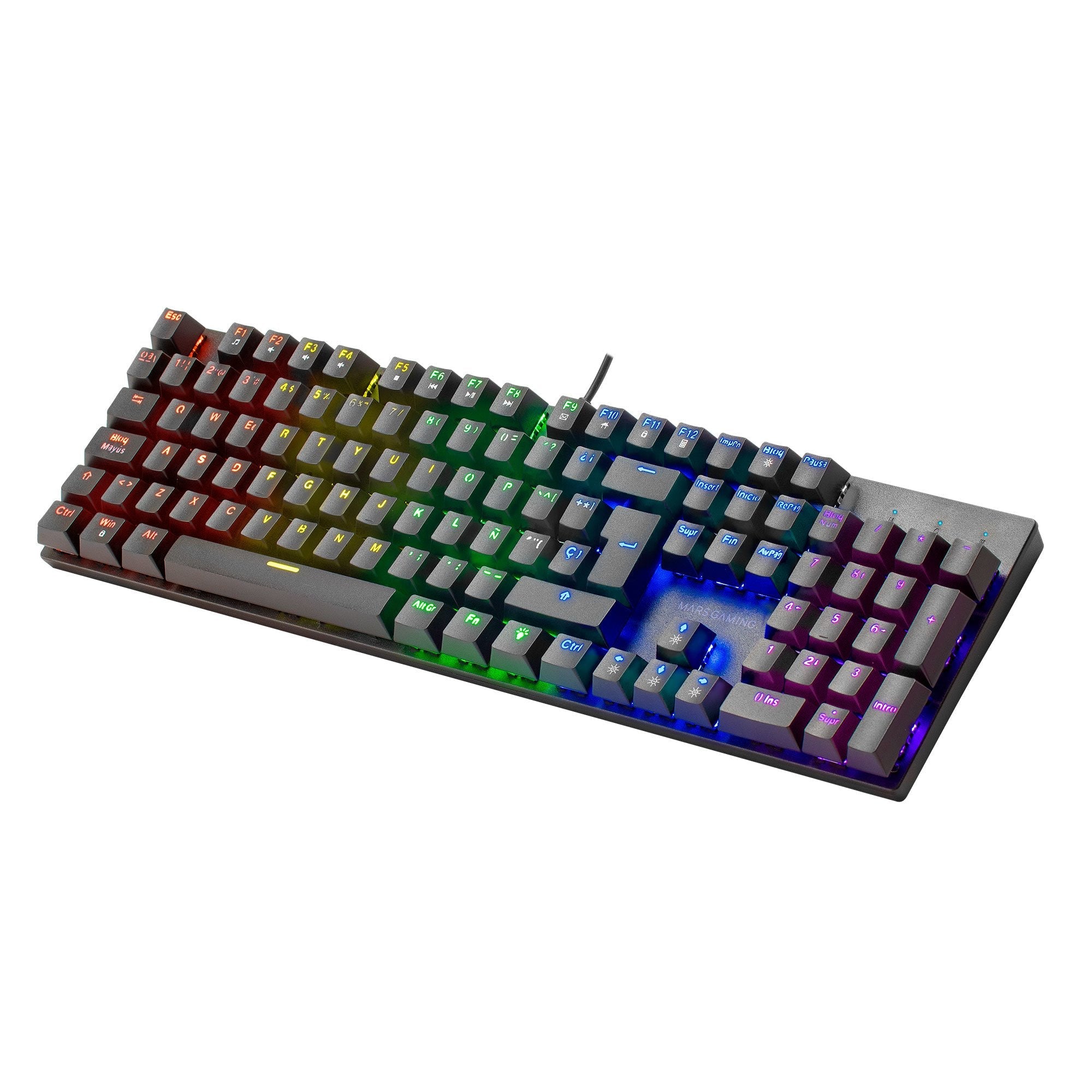 Mars Gaming Teclado Mecanico Rgb Mk422 - Tecnologia Antipolvo - Efectos De Iluminacion Rainbow - Teclas