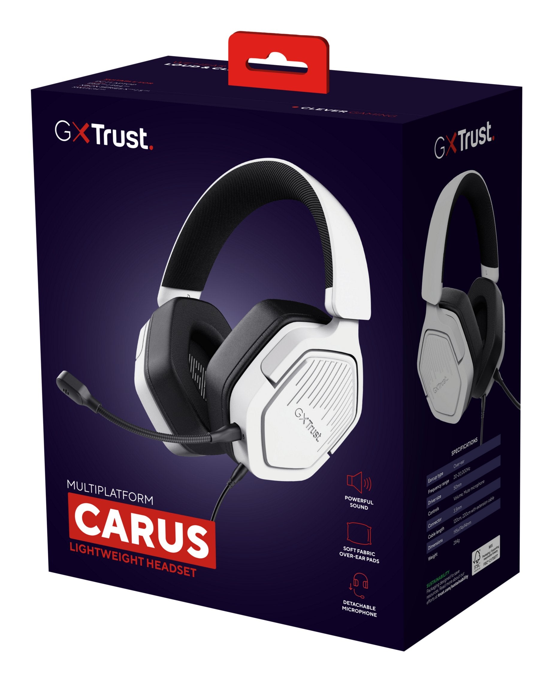 EAN 8713439254488 - Trust GXT492W Carus Auriculares Alámbrico Diadema Juego Blanco imagen 8