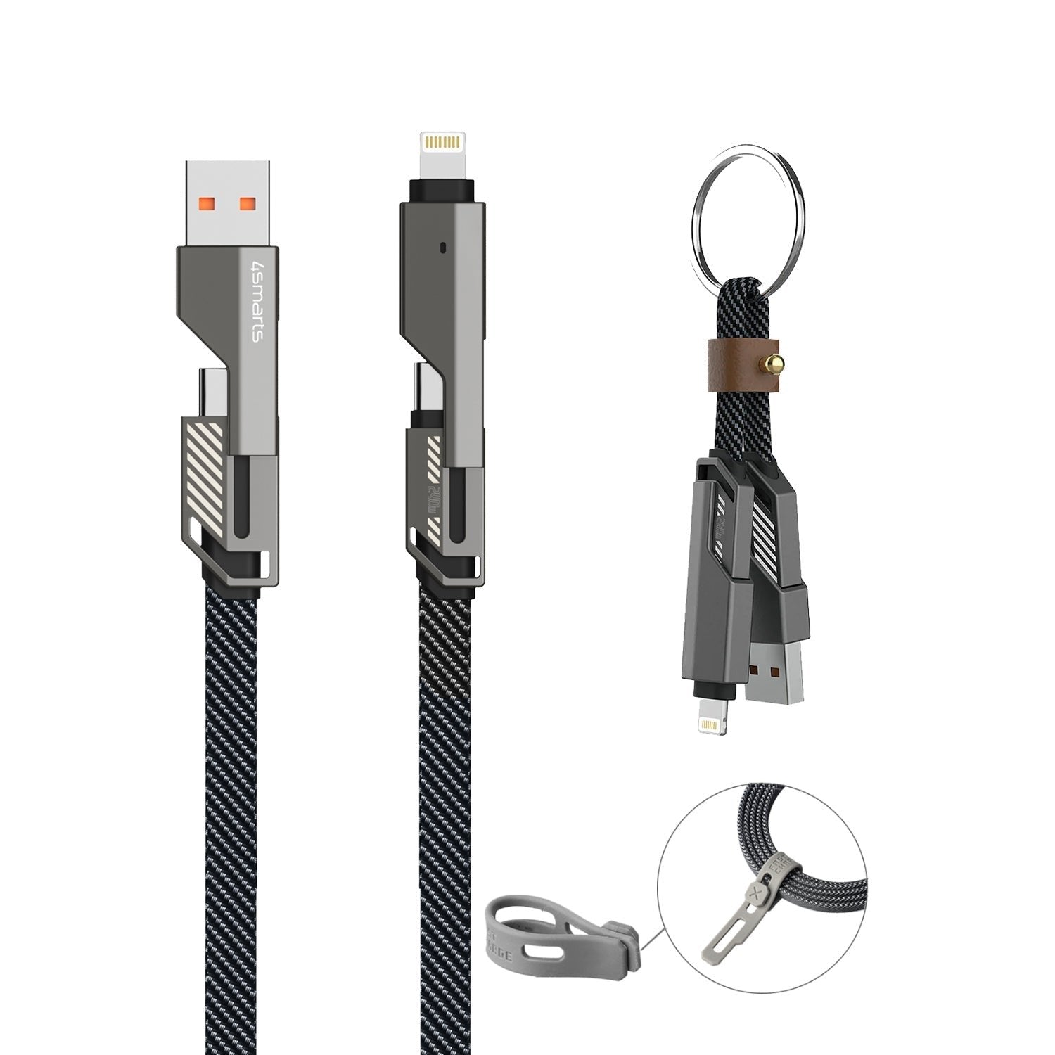 EAN 4252011911363 - 4smarts 541456 cable USB 1,5 m USB A/USB C USB C/Lightning Grafito imagen 1