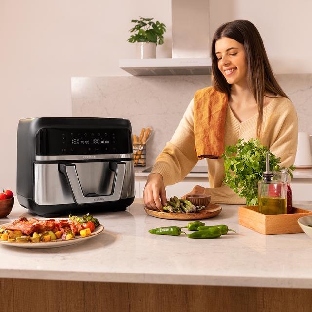 EAN 8435484049962 - Cecotec Cecofry Dual 9000 Sencillo 9 L Independiente 2850 W Freidora de aire caliente Negro, Acero inoxid imagen 10