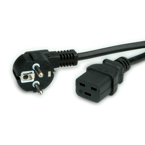 Value Netzcable Schutzkontakt Cee7 7 - Iec320-C19, 16a, Schwarz, 3 M