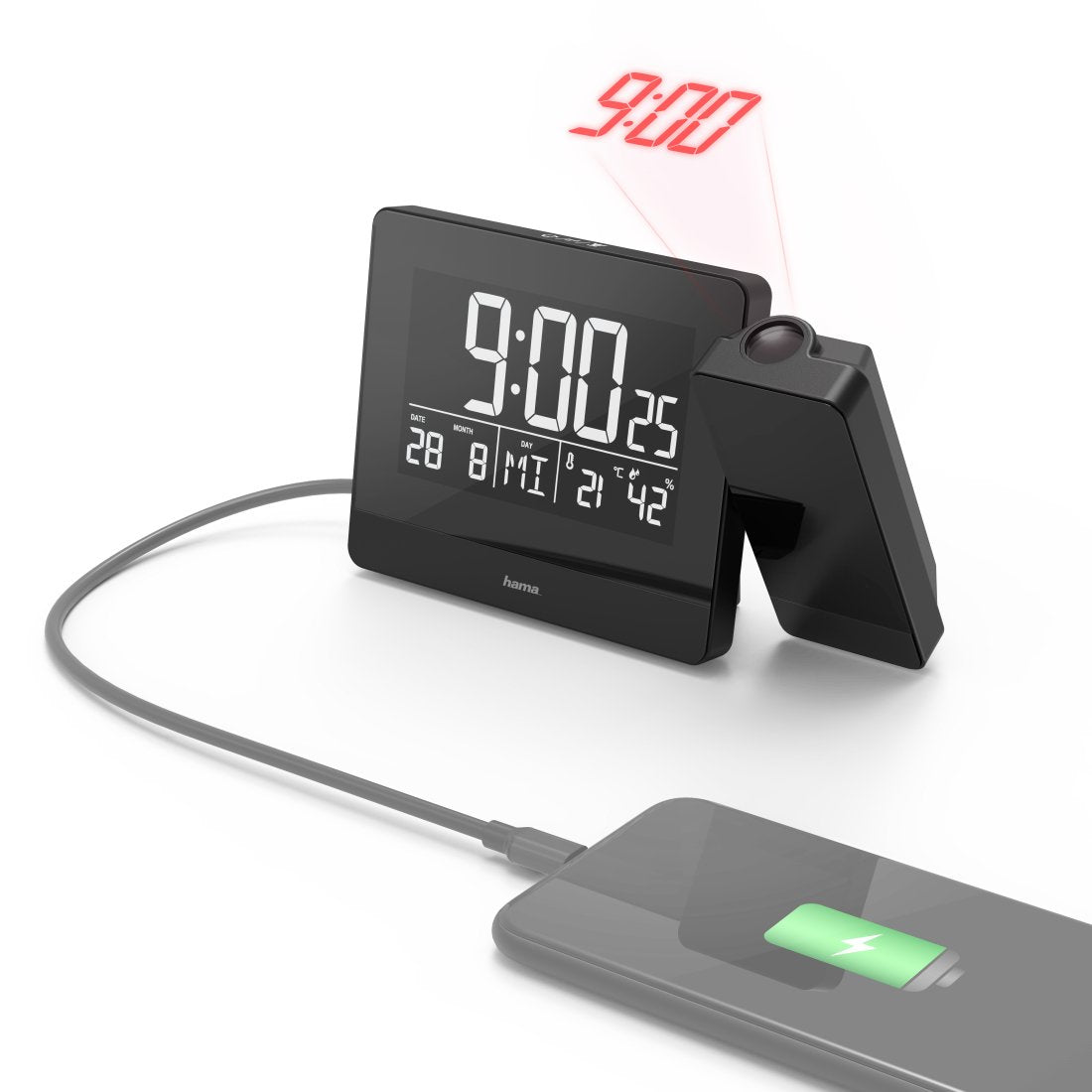 EAN 4047443425812 - Hama Plus Charge Reloj despertador digital Negro imagen 1