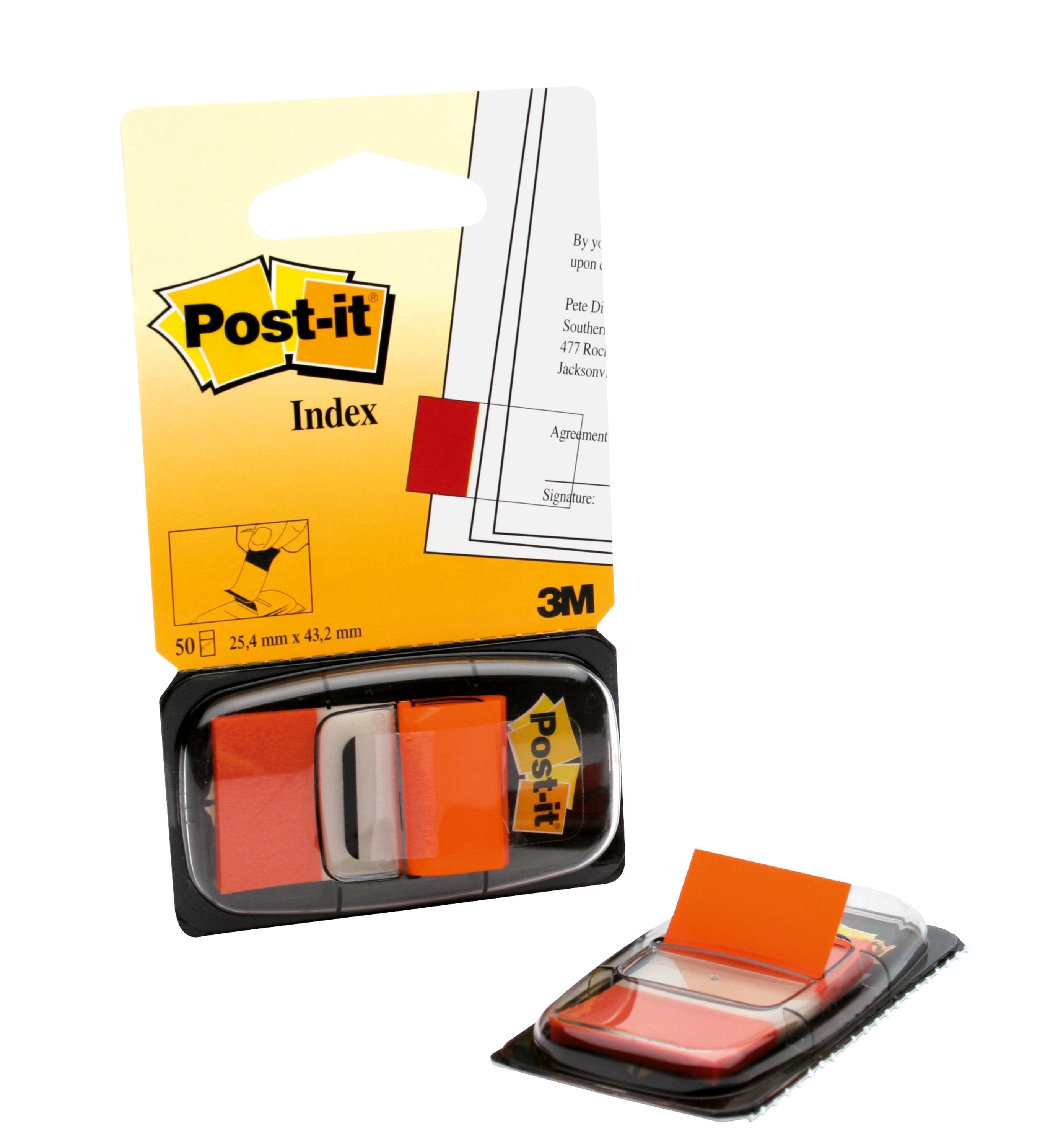 Pos-It Index Dispensador Con 50 Marcadores Reposicionables 25.4 X 43.2mm - Adherencia Firme - Para Marcar, Señalar O