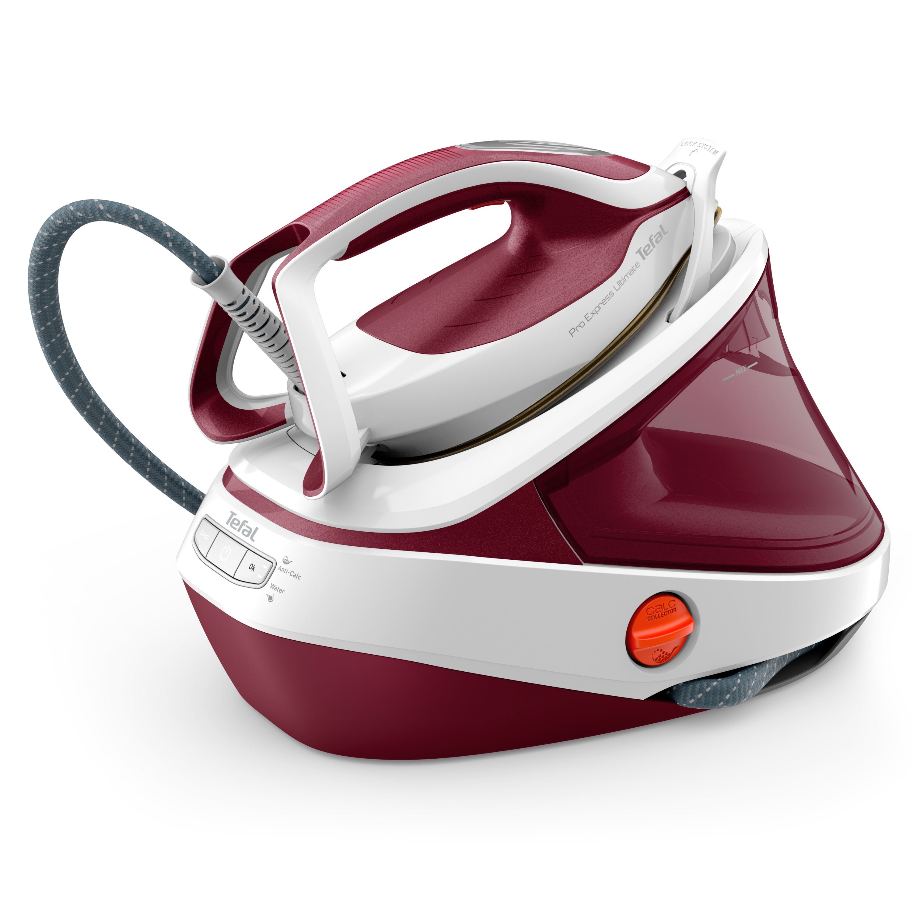Estación De Plancha Al Vapor Tefal Pro Express Ultimate Ii Gv9711e0 3000 W 1,2 L Durilium Airglide Soleplate Rojo, Blanco