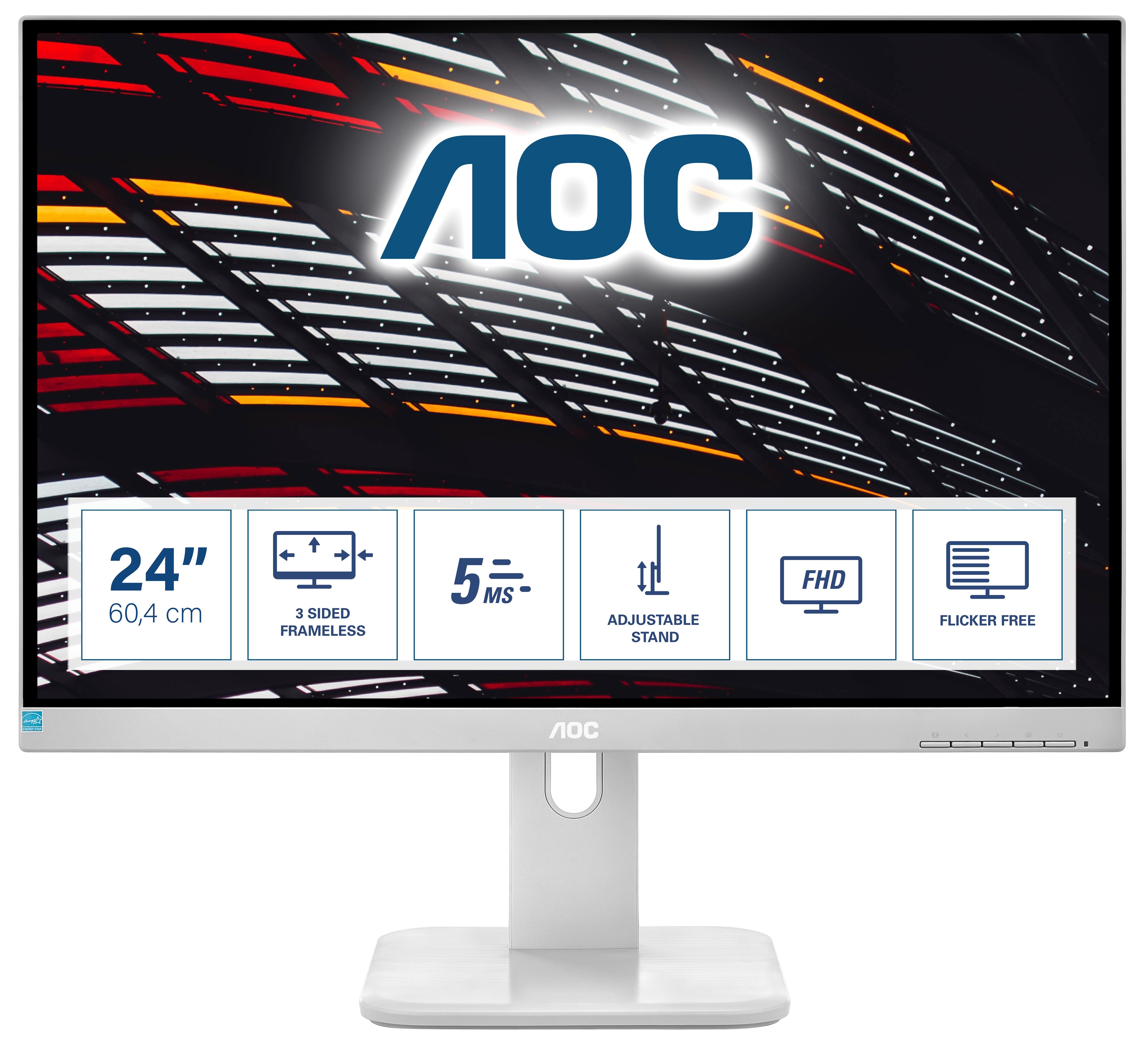 Monitor Aoc 23,8" 24p1/Gr 16:09 Dvi+Hdmi+Dp+Usb Ips Li.Gr