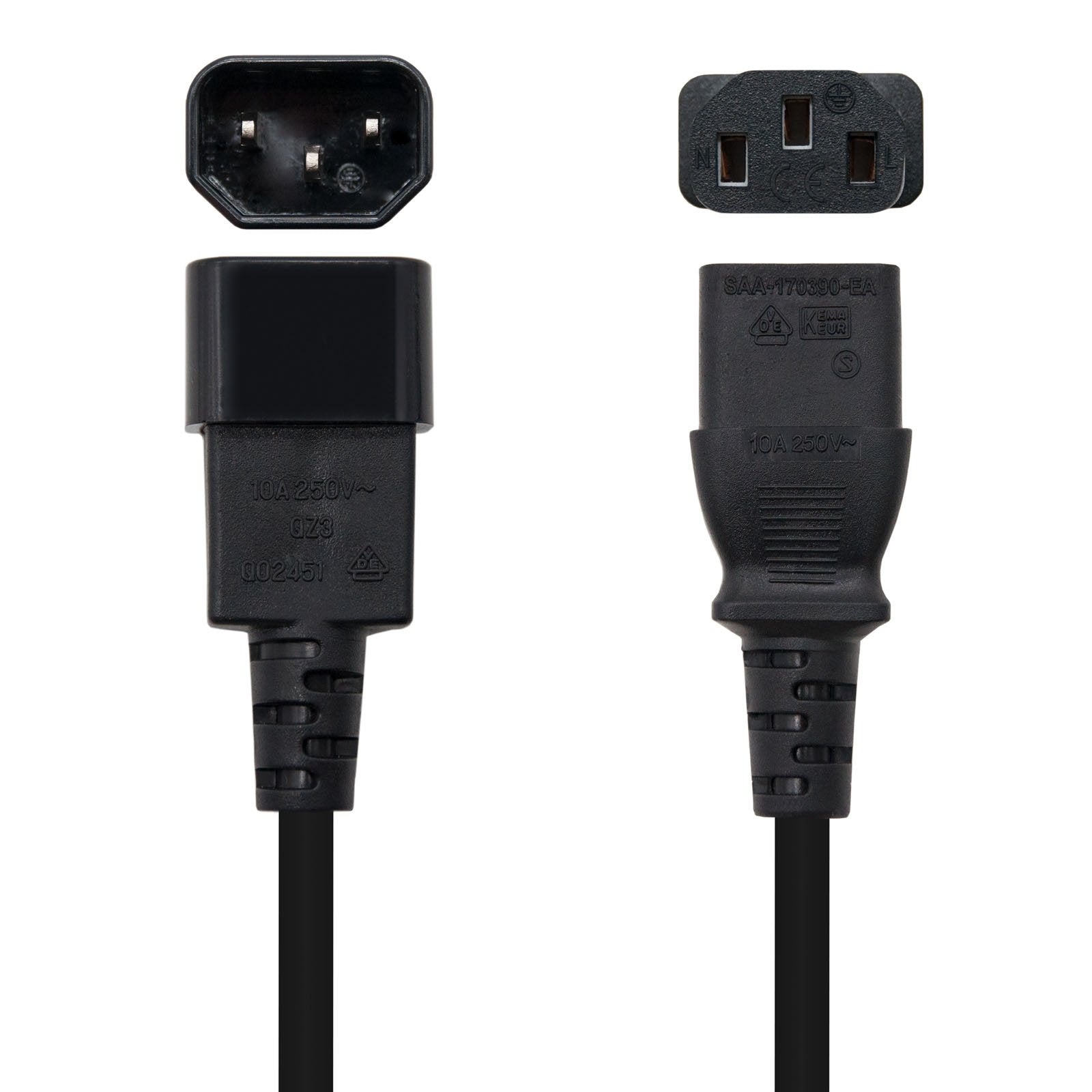 Nanocable Cable De Alimentacion Cpu C13 Hembra A C14 Macho 3m - Negro