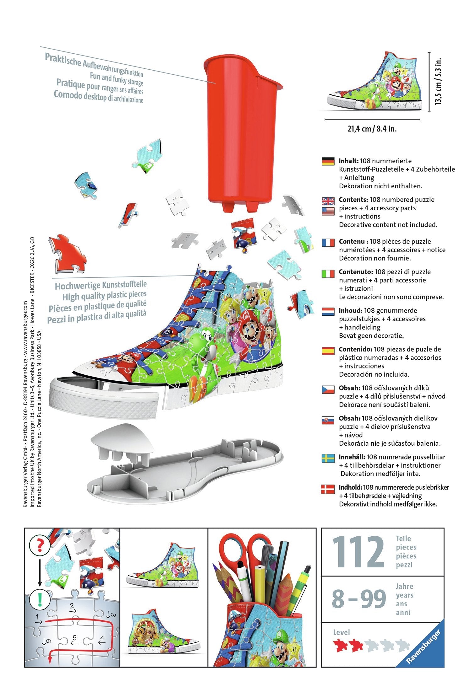 Zapatilla Super Mario Puzzle 3d