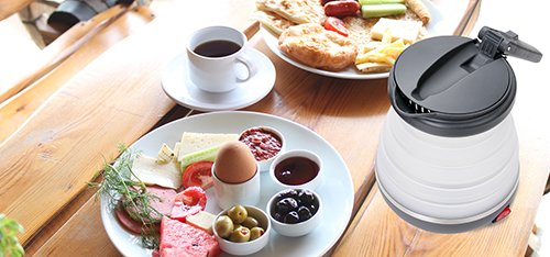 Adler Ad 1279 Tetera Eléctrica 0,6 L 750 W Negro, Blanco