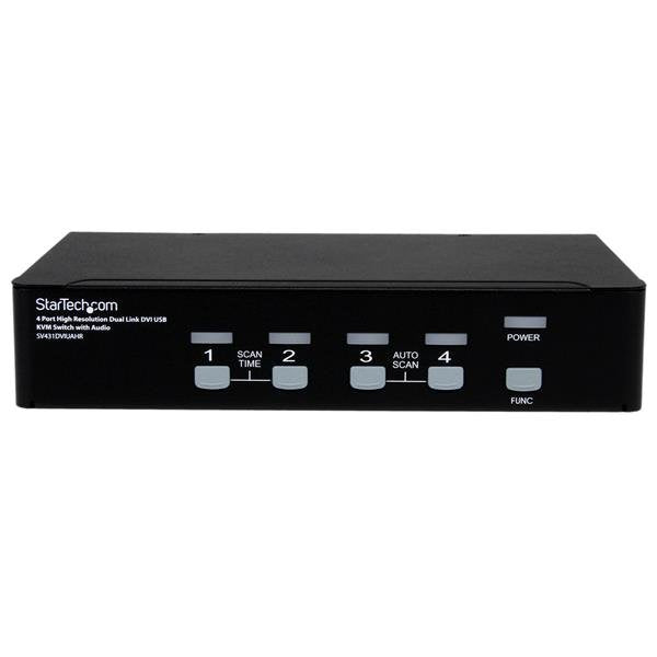 Startech.Com Conmutador Switch Kvm De 4 Puertos De Vídeo Dvi Con Doble Enlace - Audio Usb 2.0