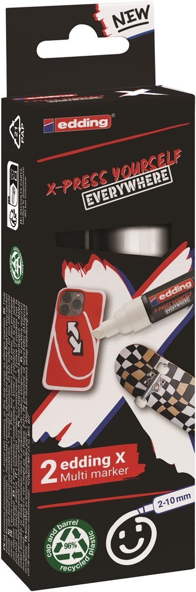 EAN 4057305067135 - Edding 6900 X Multimarker marcador permanente Punta de cincel Negro, Blanco 2 pieza(s) imagen 6