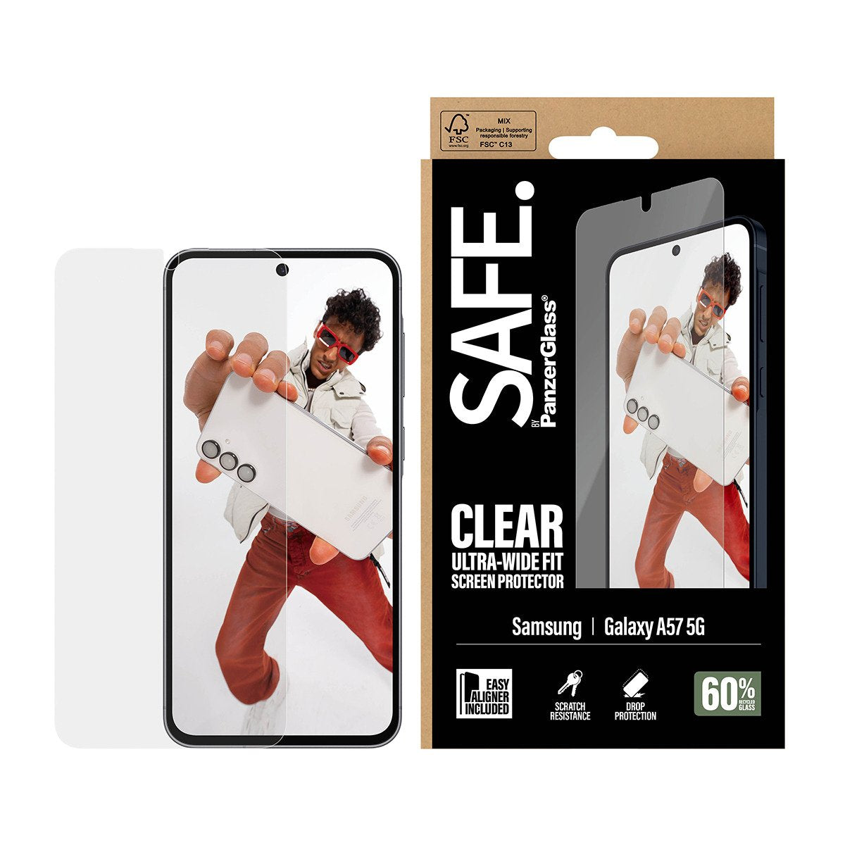 EAN 5715685034022 - PanzerGlass SAFE. by ® Screen Protector Samsung Galaxy A57 5G | Ultra-Wide Fit w. EasyAligner Protector d imagen 2