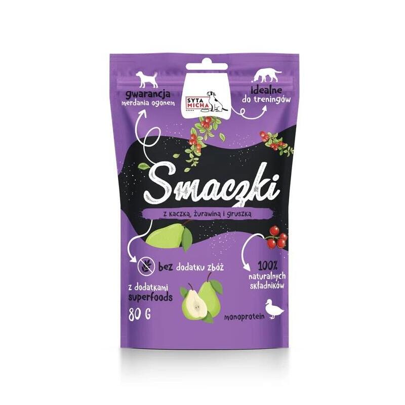 Delicia Para Perros Syta Micha Sabores Con Pato, Arándanos Y Pera 80 G