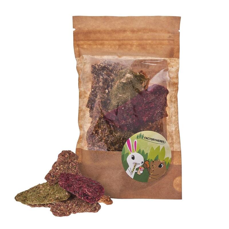Delicia Para Roedores Y Conejos Factoryherbs Chips De Abedul Con Hierbas Y Verduras 50g