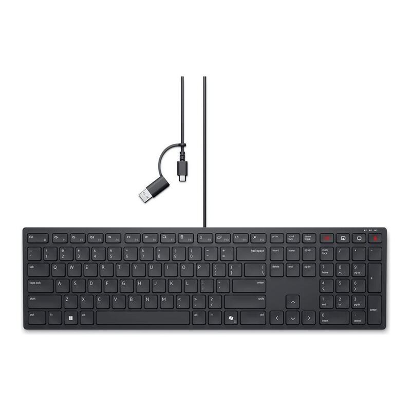 Dell Wired Collaboration Keyboard Kb525c Teclado Usb Usb-C Qwerty Español Negro Con 3 Años Del Servicio Next Business Day Advanced Exchange