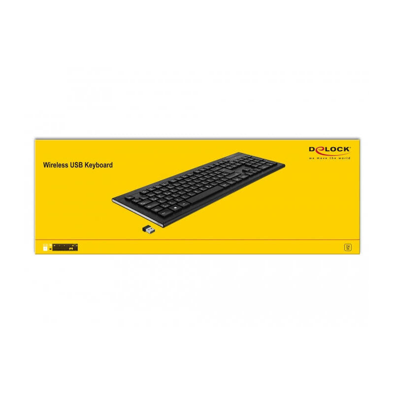 Delock 12671 Teclado (Alemán) Rf Inalámbrico 2,4 Ghz Qwertz Negro