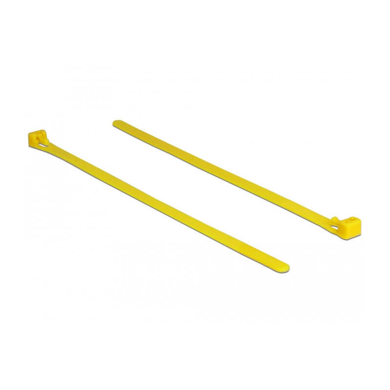 Delock 18759 Presilla Brida Reutilizable Nylon Amarillo 100 Pieza(S), Atacables Amarillo, Brida Reutilizable, Nylon, Amarillo, 20 Cm, 7,5 Mm, 100 Pieza(S)