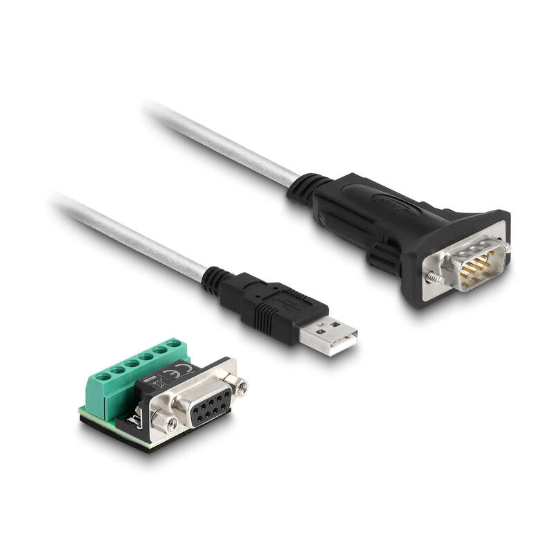 Delock 63465 Adaptador Usb 2.0 Tipo-A A 1 X Serie Rs-422/485 Macho Con Bloque De Terminales De 6 Pines 5 V 1,8 M