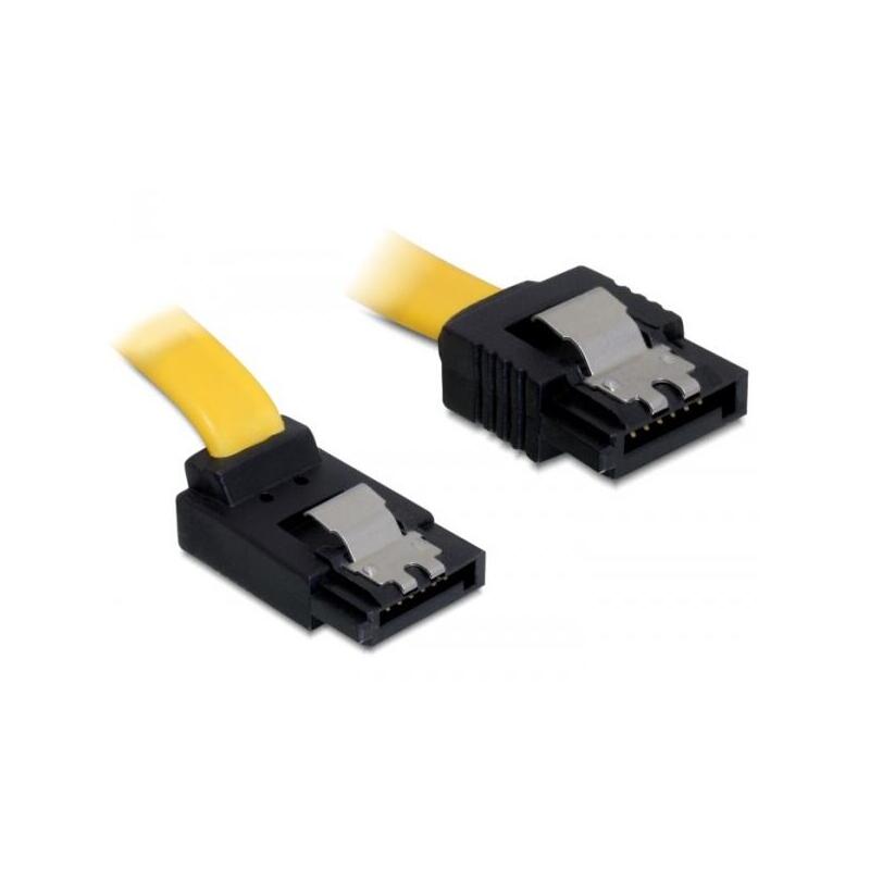 Delock 82804 Cable Sata De 6 Gb/S Recto Hacia Arriba En Ángulo De 30 Cm Amarillo
