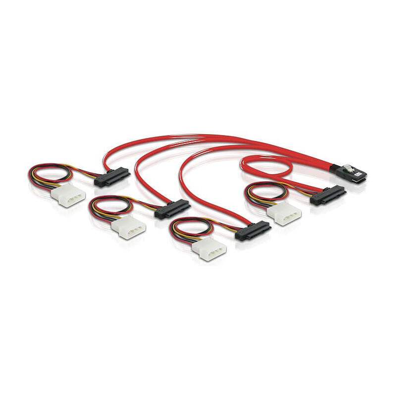 Delock 83146 Cable Mini Sas Sff-8087> 4 X Sas Sff-8482 + Alimentación 1 M