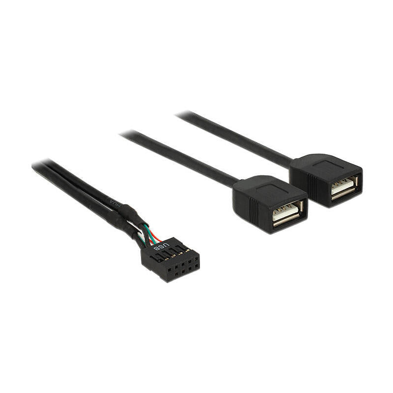 Delock 83823 Usb Cable Pin Header Female > 2 X Usb 2.0 Type-A Female 40 Cm