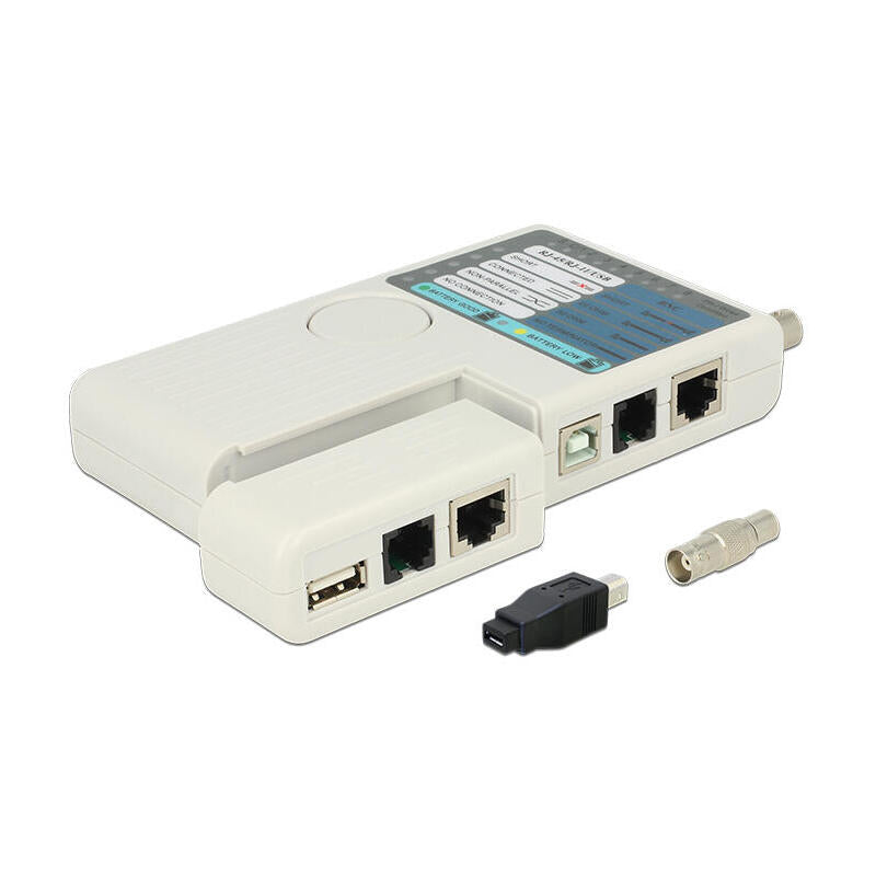 Delock 86106 Comprobador De Cables Rj45 / Rj12 / Bnc / Usb Blanco