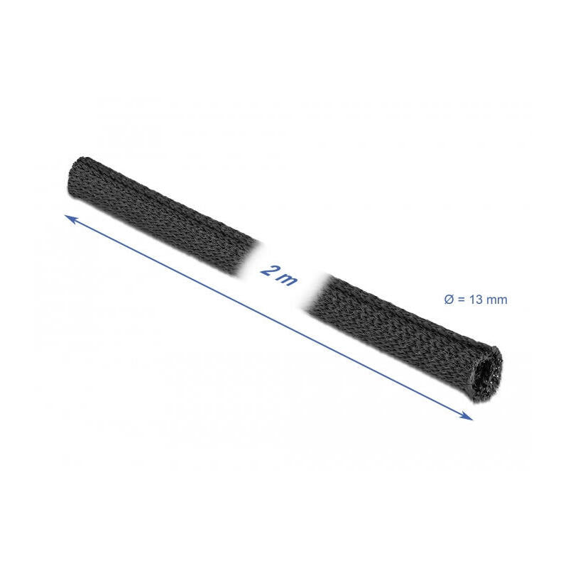 Delock Funda De Cierre Automático 2 M X 13 Mm Negro