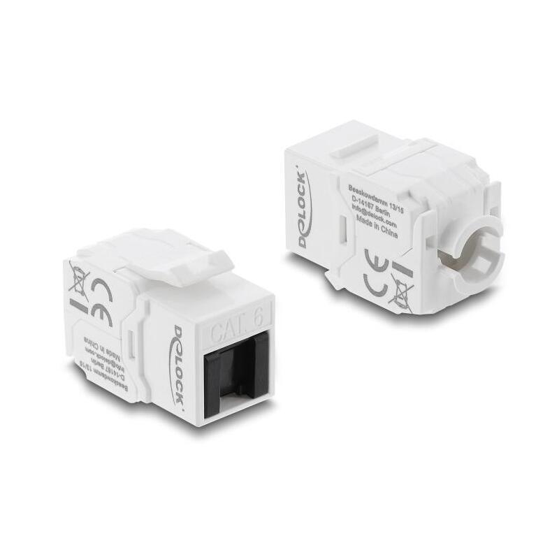 Delock Keystone Modulorj45 Hembra A Lsa Cat.6 Utp Werkzeugfrei Blanco / Negro