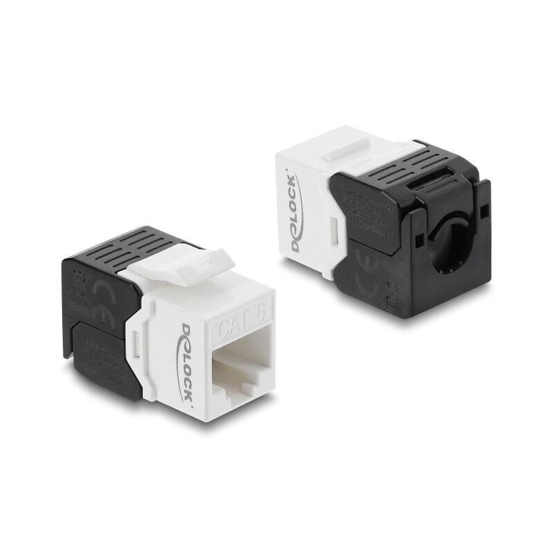 Delock Keystone Modulorj45 Hembra A Lsa Cat.6 Utp Werkzeugfrei Negro / Blanco