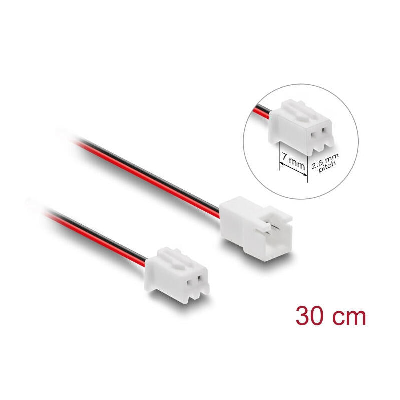 Delock Lüfter Cable De Extensión Jst Macho A Hembra 2 Pin, 30 Cm
