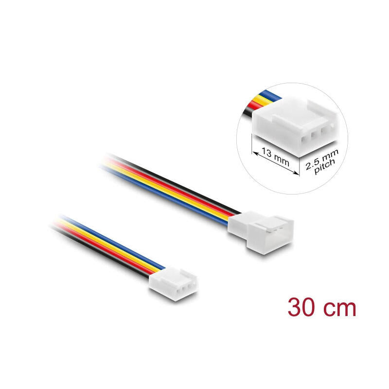 Delock Lüfter Cable De Extensión Pwm Macho A Hembra 4 Pin 30 Cm