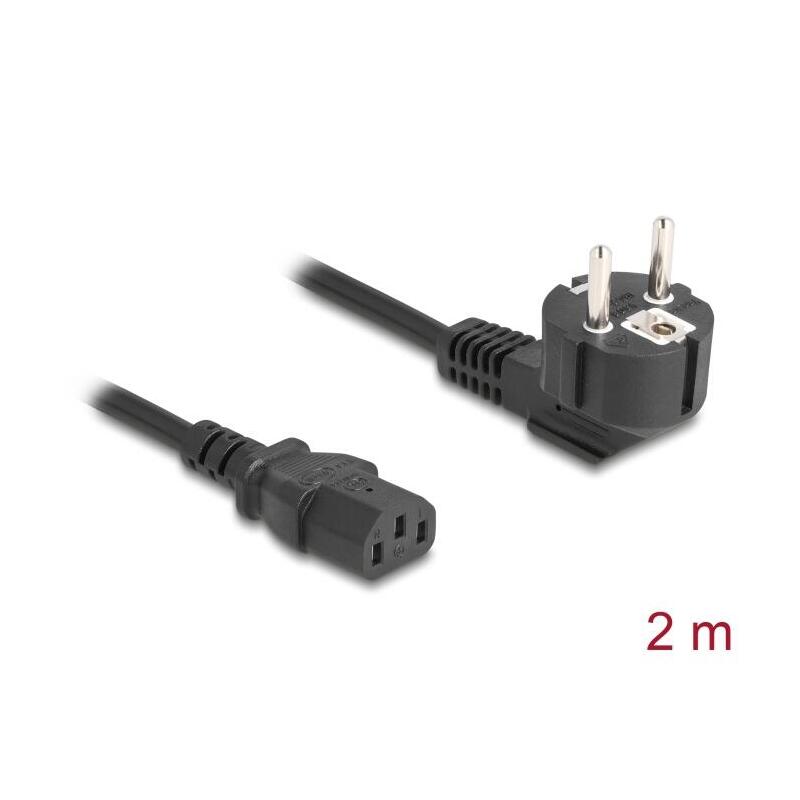 Delock Netzkabel Pc Schutzkontaktmacho Cee 7/7 90° Angular Auf C13 Hembra