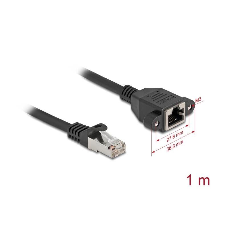 Delock Netzwerk Cable De Extensión S/Ftp Rj45 Hembra/Macho Cat.6a 1 M