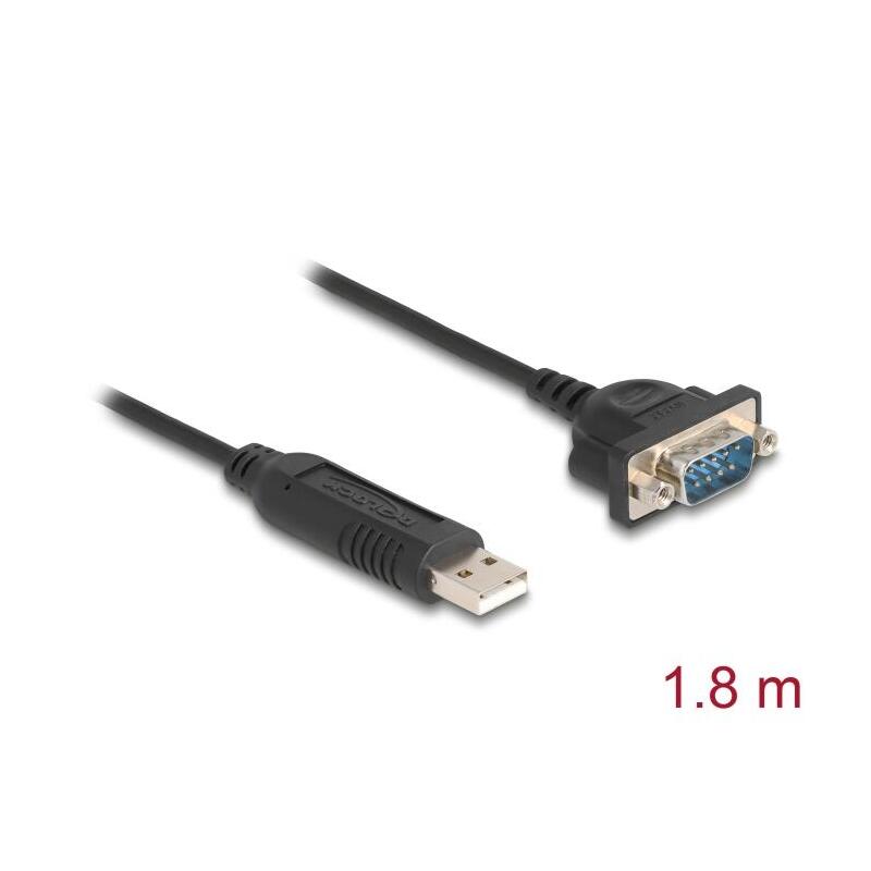 Delock Usb Rs-232 Adaptador Usb 2.0 A D-Sub 9 Macho 1,8 M