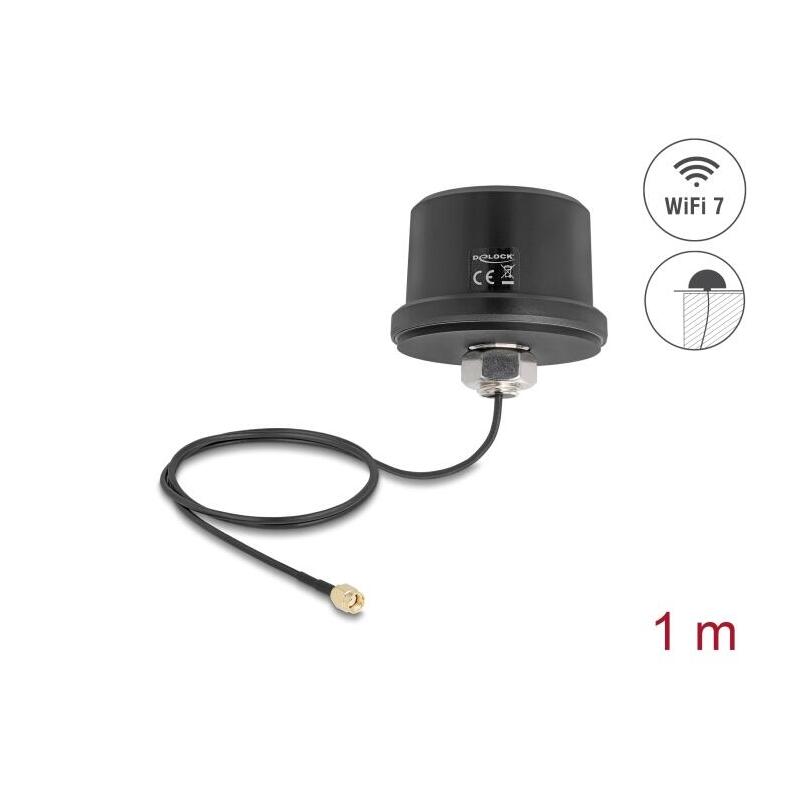 Delock Wifi 7 Antena Rp-Sma Macho 3,1 - 3,5 Dbi Omnidireccional Negro