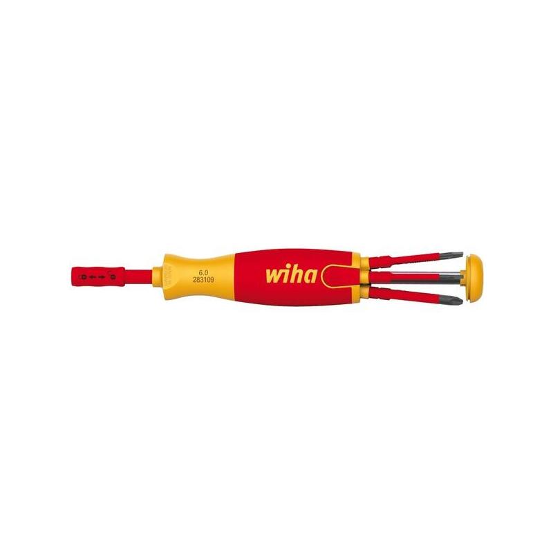 Destornillador Wiha Con Cargador De Puntas Liftup Electric (Rojo/Amarillo, 7 Partes)