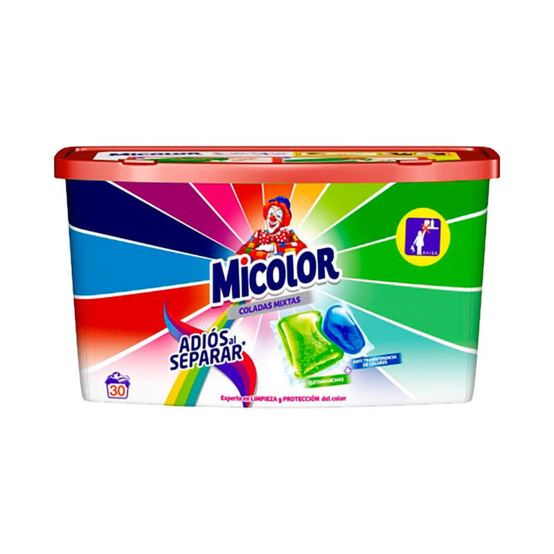 Detergente Cápsulas 30 Dosis Adiós Al Separar 660g Micolor