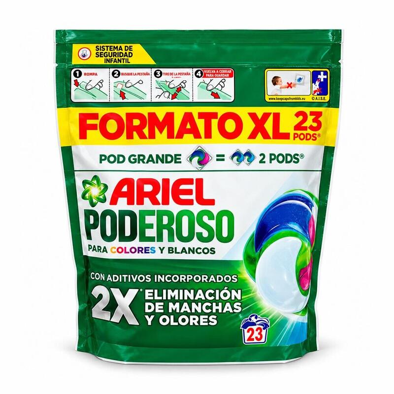 Detergente En Cápsulas Pod Grande, Poderoso Para Colores Y Blancos, 23 Dosis