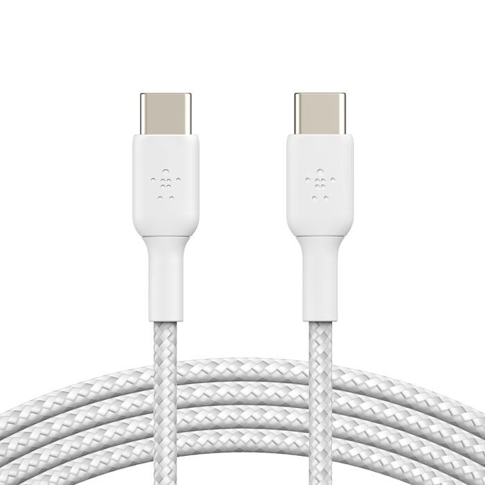 1x2 Belkin Braided Pvc Cable 2m Usb-C/Usb-C Wh. Cab004bt2mwh2pk