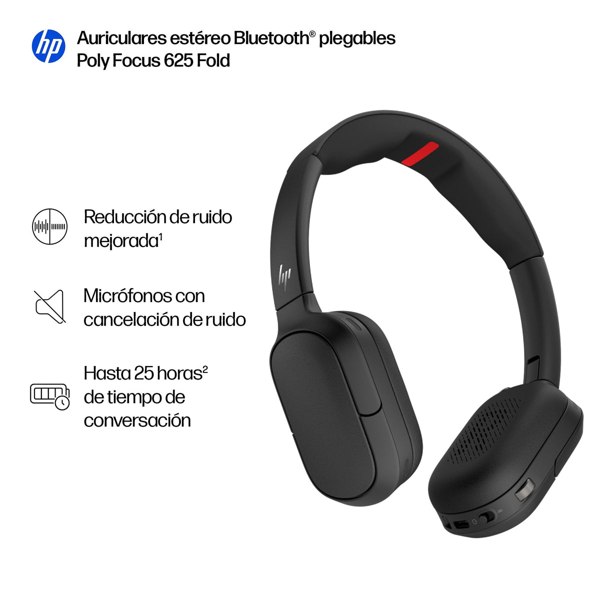 Hp Poly Focus 625 Headset + Wireless Charge Stand