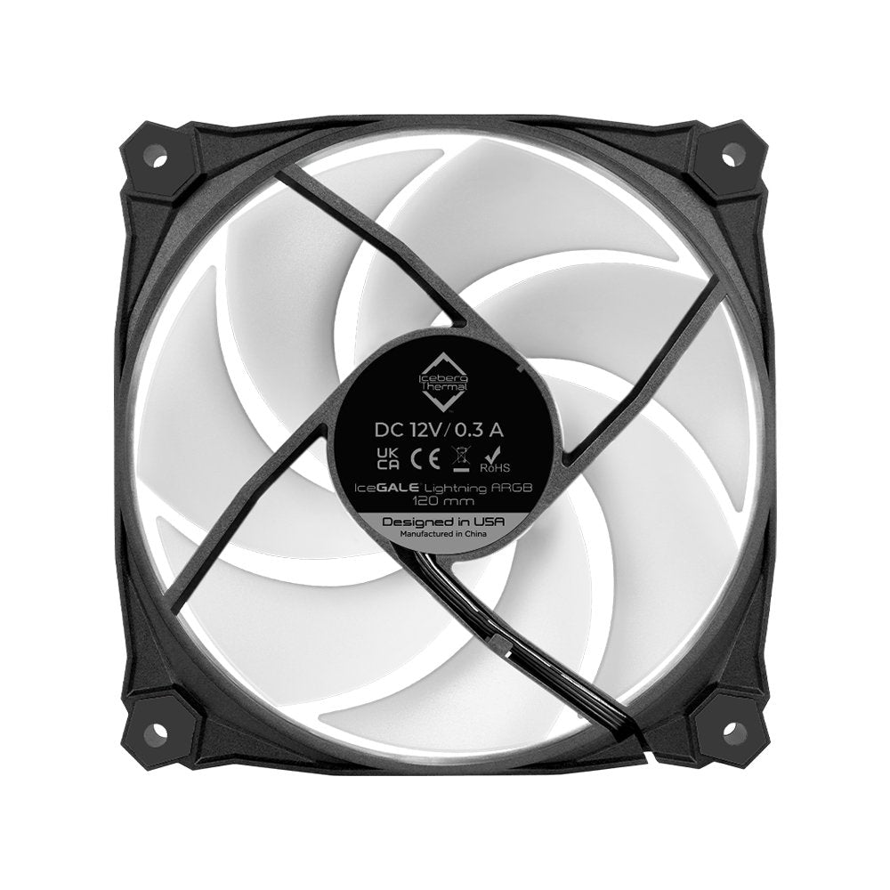 Iceberg Thermal Icegale Lightning Argb Ventilador 12 Cm Negro 3 Pieza(S)