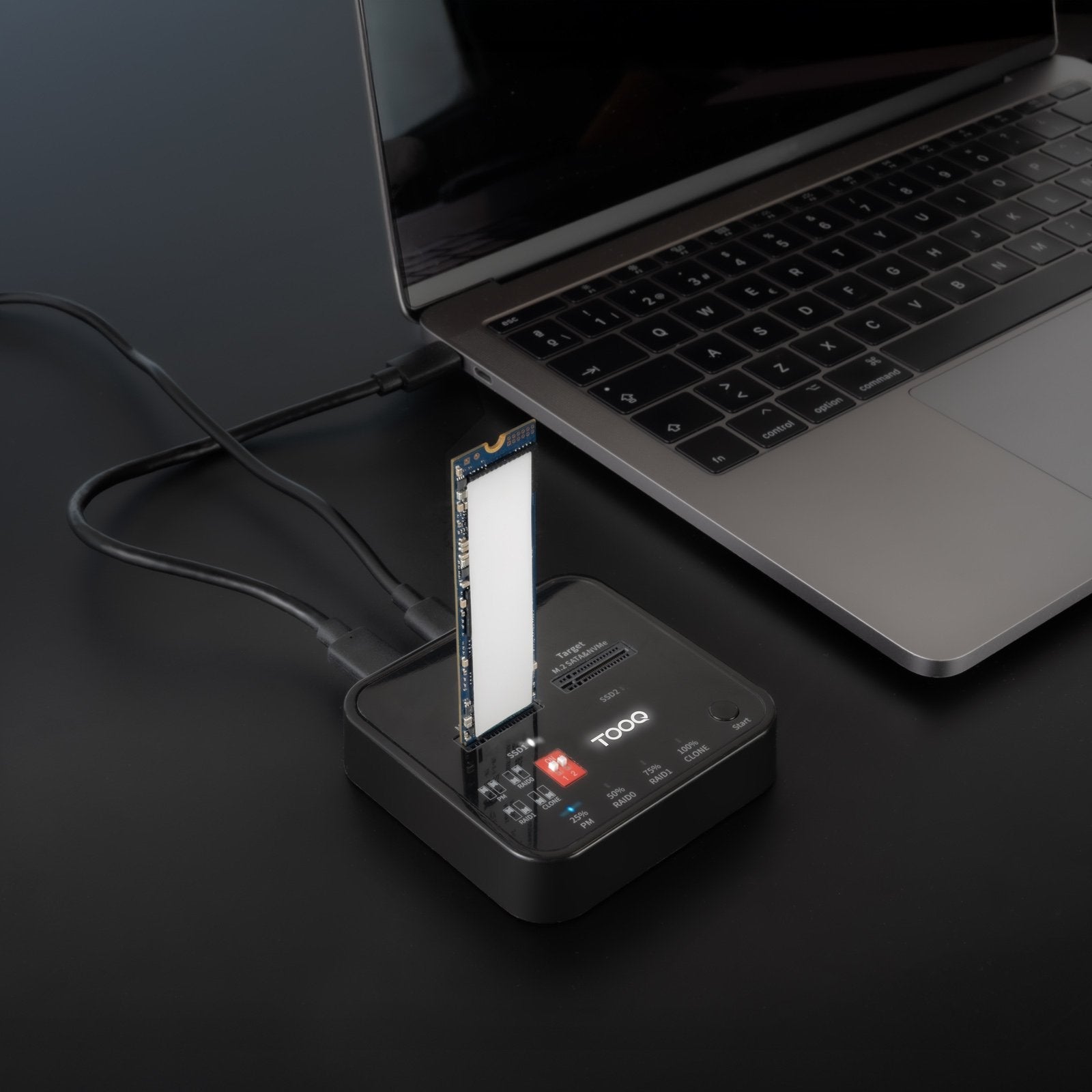 Docking Station Para Ssd M2 Sata Nvme Tooq Tqds-201b