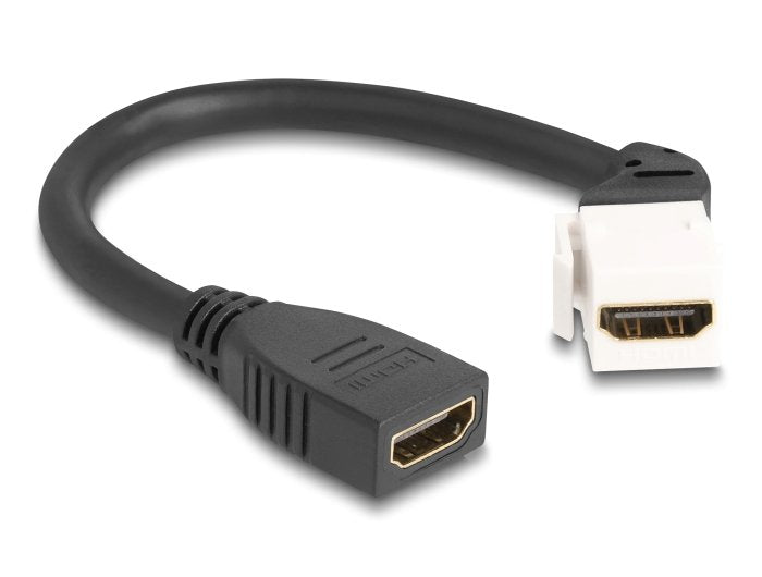 Delock Keystone Modul Cable Hdmi Buchse Zu Buchse 45° Gewinkelt 8k 60 Hz 20 Cm Schwarz