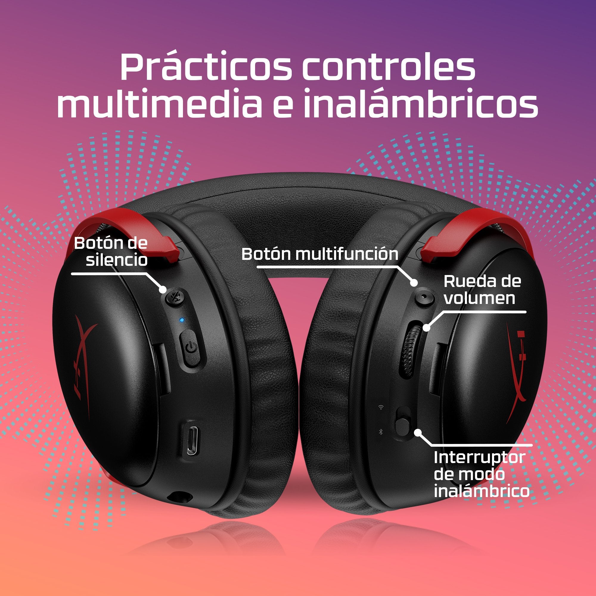 EAN 0198415435569 - HyperX Cloud III S Wireless Black-Red Gaming Headset Inalámbrico Diadema Juego Bluetooth imagen 2