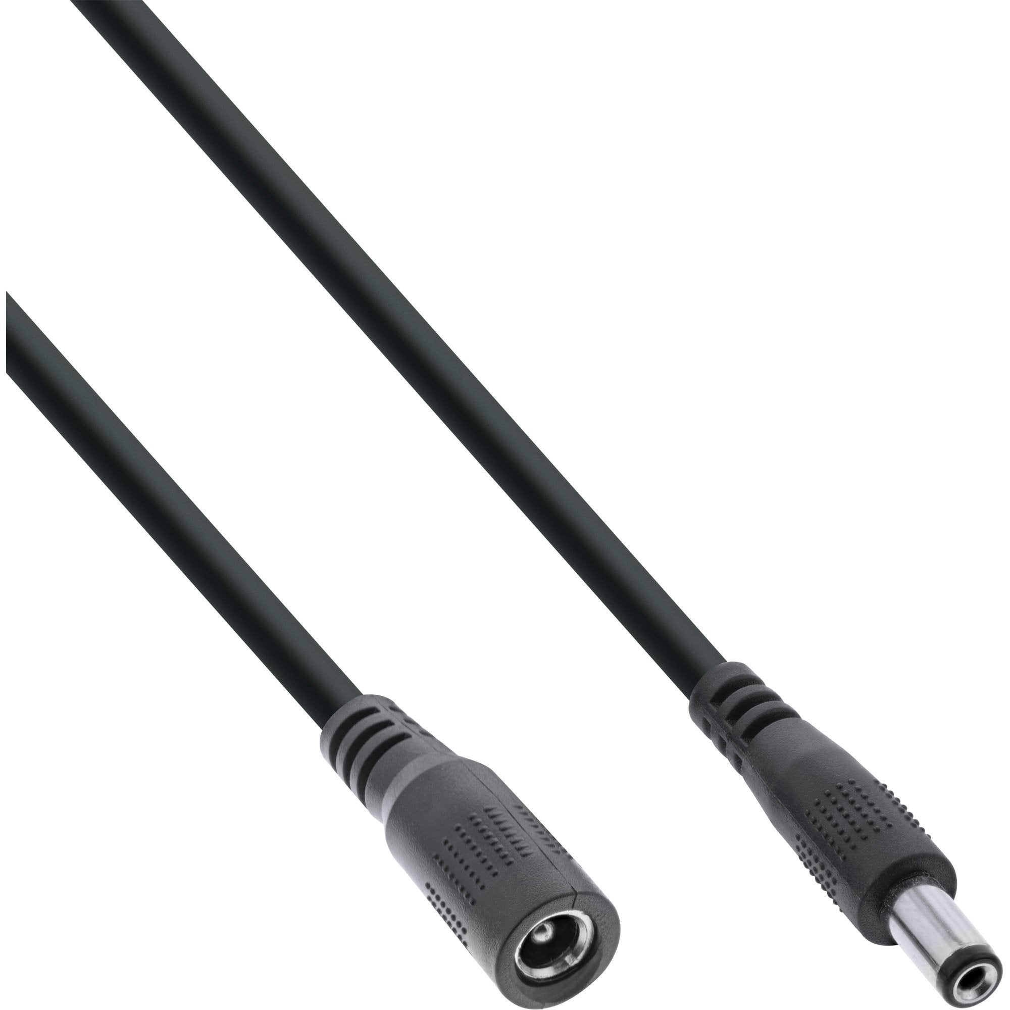 Cable De Extensión De Cc Inline, Enchufe De Cc Macho/Hembra De 5,5 X 2,5 Mm, Awg 18, Negro, 1 M