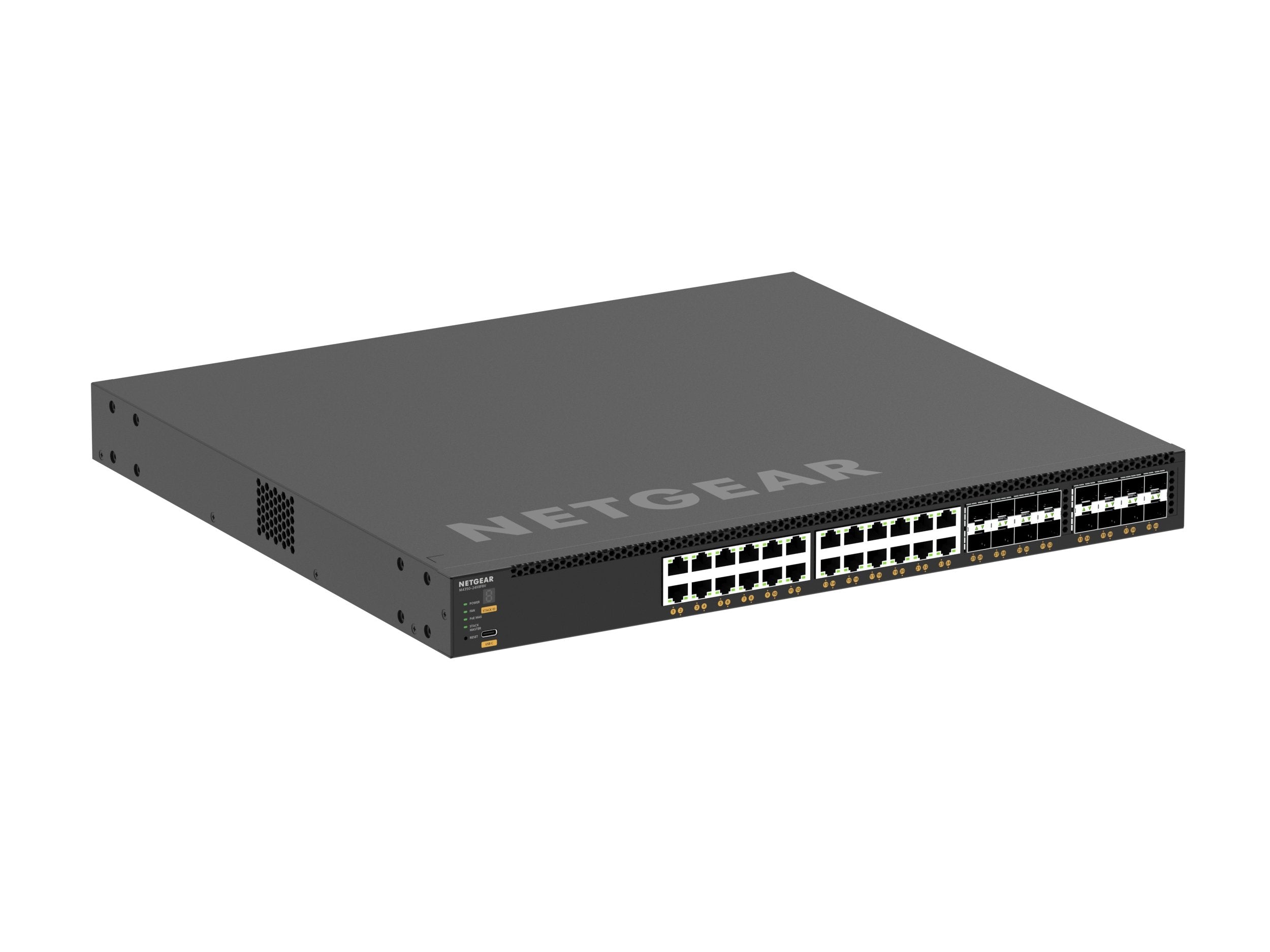 Netgear M4350-24x8f8v Switch Xsm4340v 24x20ge Poe++ 8xsfp28 Gestionado L3 10g Ethernet (100/1000/10000) (Poe) 1u Negro