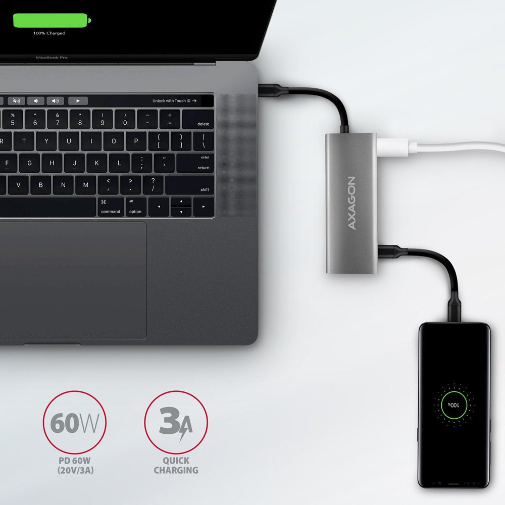 EAN 8595247909060 - Axagon HMC-5G21 base para portátil y replicador de puertos Alámbrico USB 3.2 Gen 2 (3.1 Gen 2) Type-C Gri imagen 5
