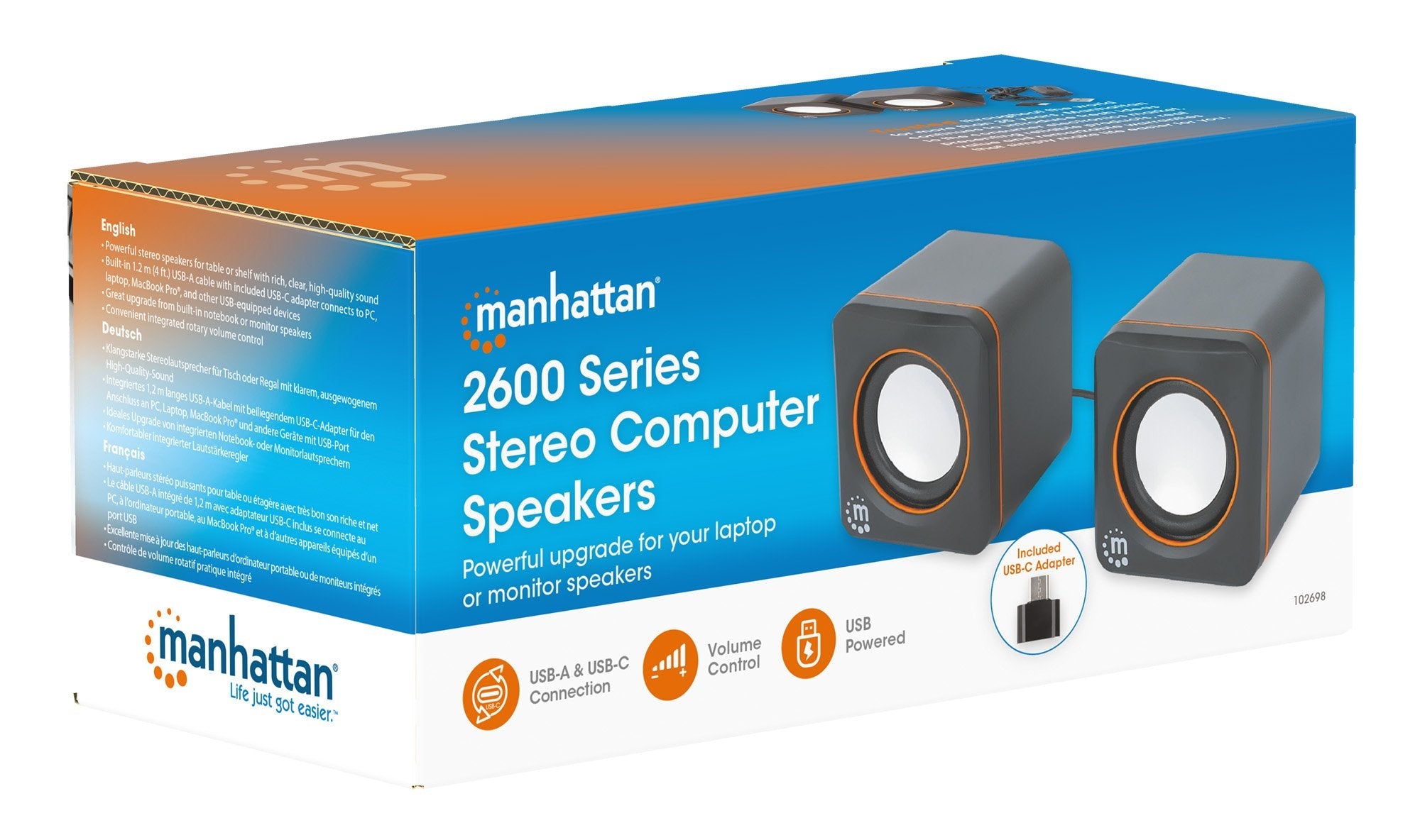 Manhattan Usb-Lautsprecher - 2600 Series Negro Orange
