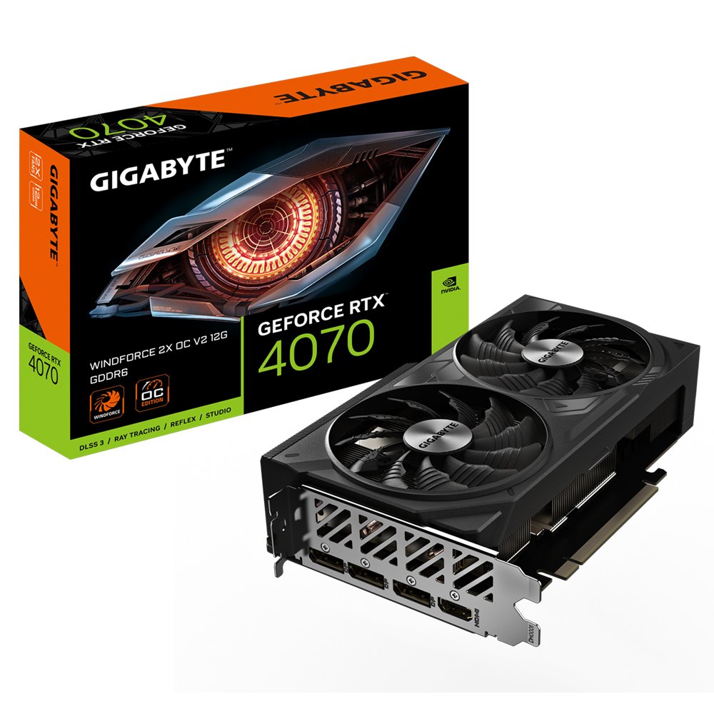Tarjeta Gráfica Vga Gigabyte Geforce® Rtx 4070 12gb Windforce 2x Oc V2