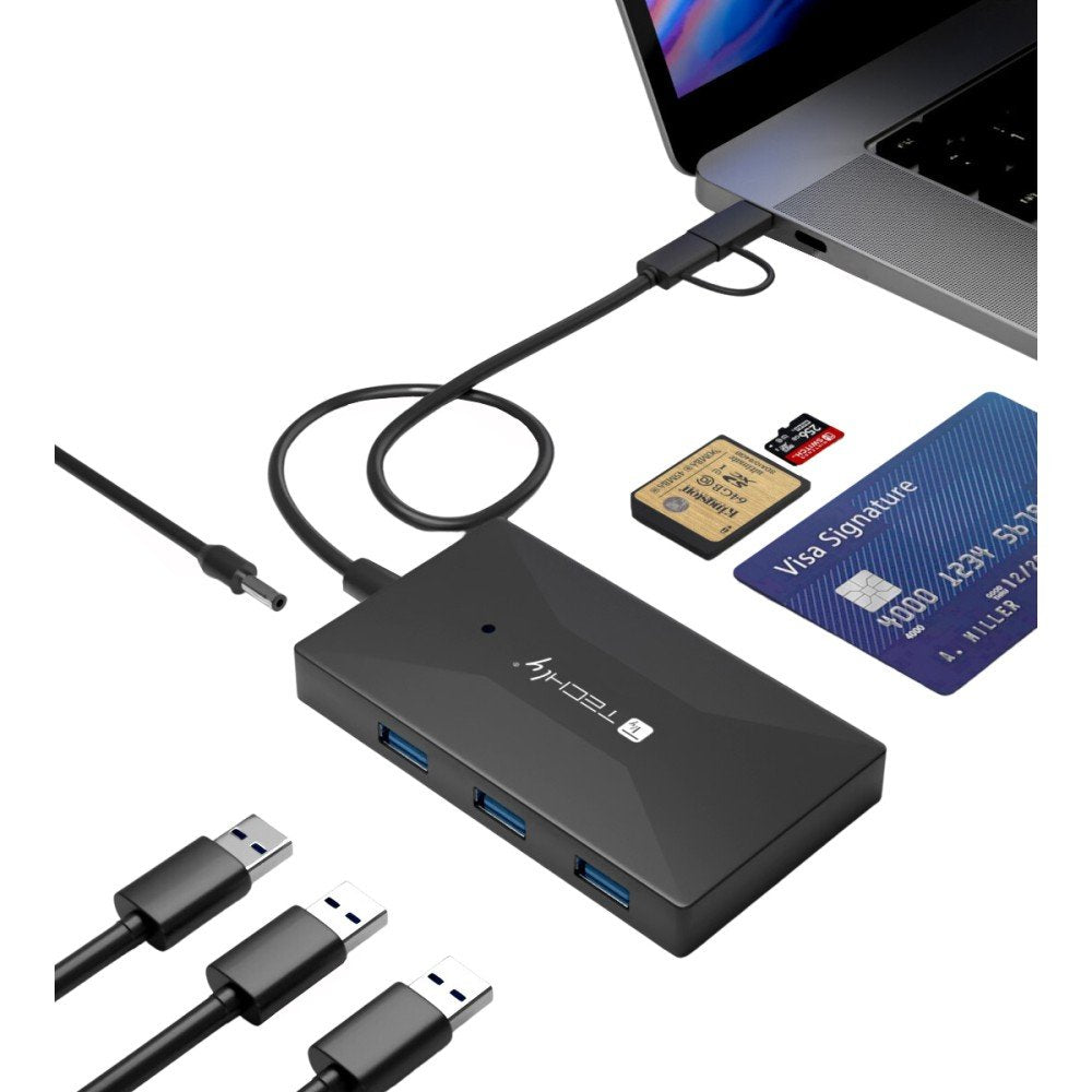 EAN 8059018367270 - Techly IUSB-CARD-AC582 lector de tarjeta USB 3.2 Gen 1 (3.1 Gen 1) Type-A/Type-C Negro imagen 1